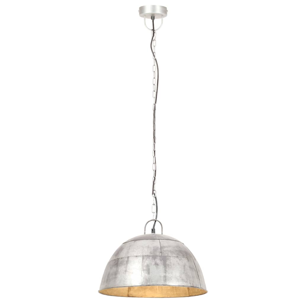 vidaXL Hängelampe Vintage Industriestil 25 W Silbern Rund 41 cm E27