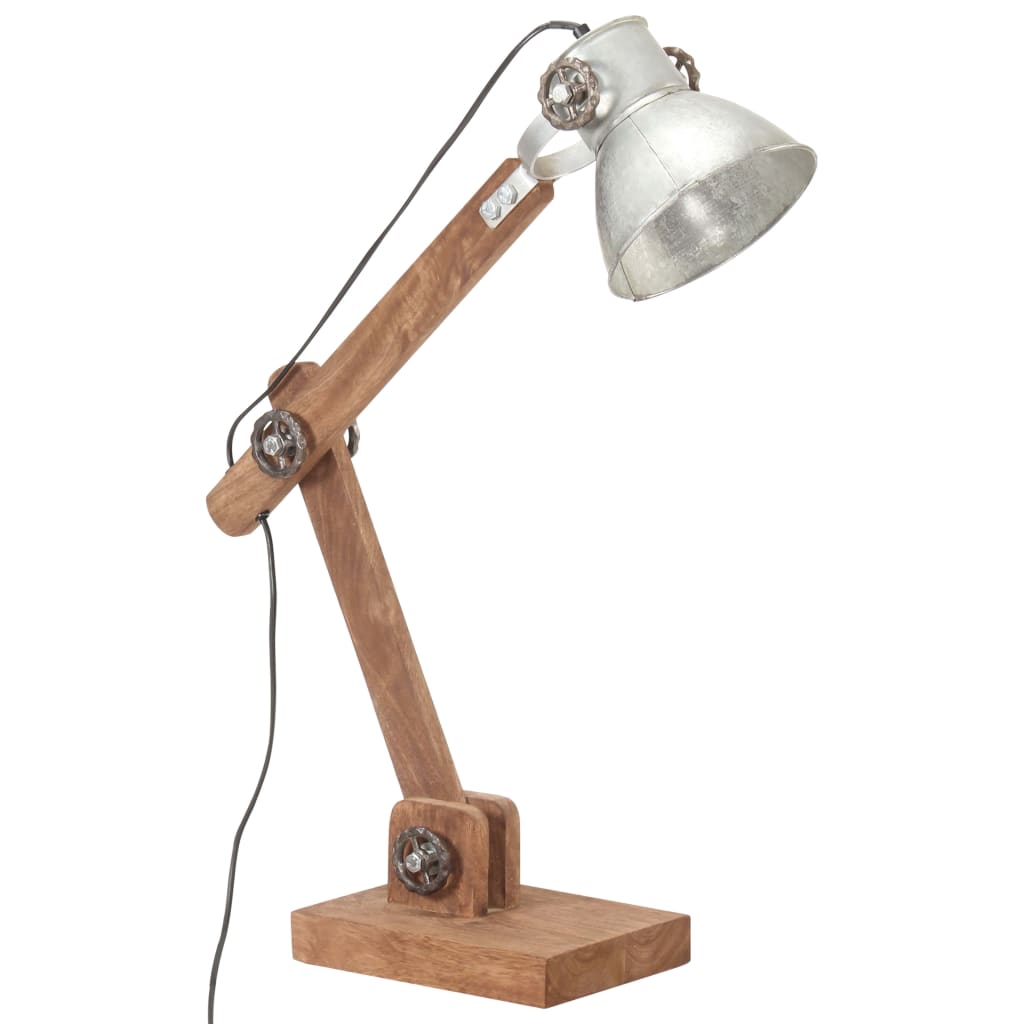 vidaXL Schreibtischlampe Industriestil Silbern Rund 58x18x90 cm E27