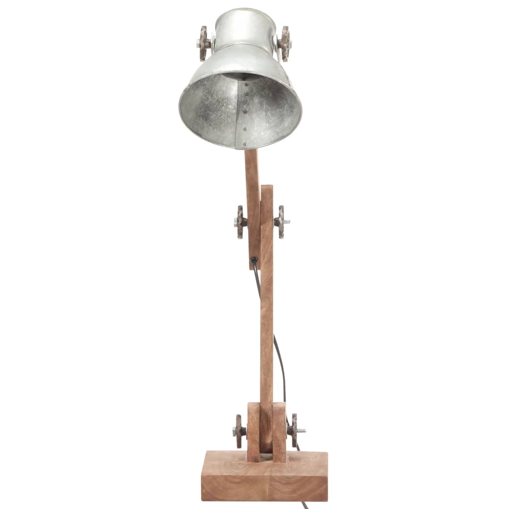 vidaXL Schreibtischlampe Industriestil Silbern Rund 58x18x90 cm E27