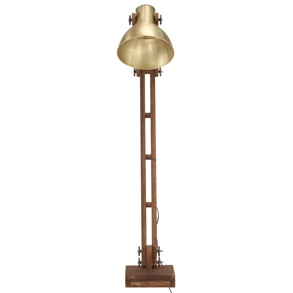 vidaXL Stehlampe Messing Mango Massivholz E27