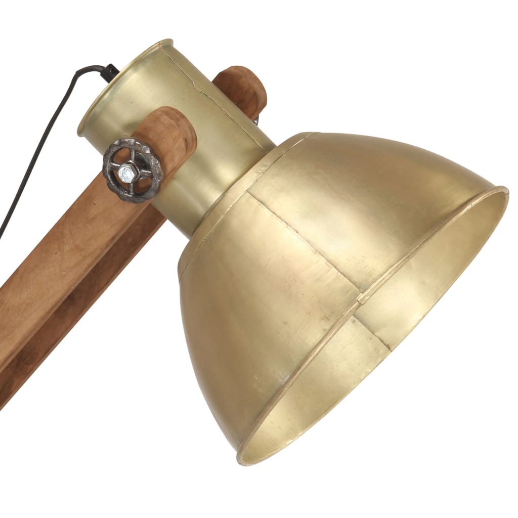vidaXL Stehlampe Messing Mango Massivholz E27
