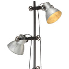 vidaXL Stehlampe 2-flammig Silbern E27 Gusseisen