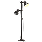 vidaXL Stehlampe 2-flammig Schwarz E27 Gusseisen