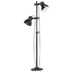 vidaXL Stehlampe 2-flammig Schwarz E27 Gusseisen