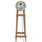 vidaXL Stehlampe Silbern E27 Mango Massivholz