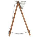 vidaXL Stehlampe Silbern E27 Mango Massivholz