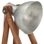 vidaXL Stehlampe Silbern E27 Mango Massivholz