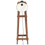 vidaXL Stehlampe Schwarz Mango Massivholz E27