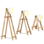 vidaXL Stehlampen 3 Stk. Weiß E27 Mango Massivholz