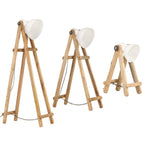 vidaXL Stehlampen 3 Stk. Weiß E27 Mango Massivholz