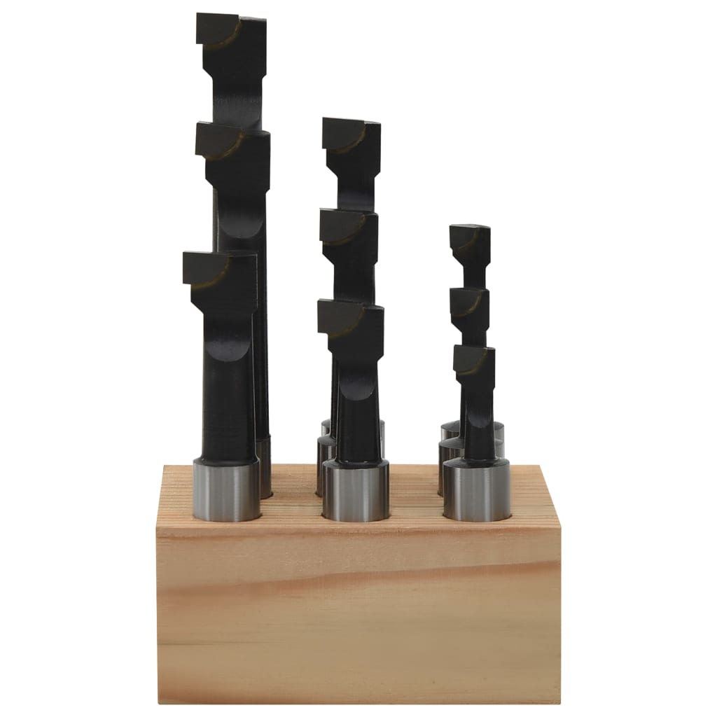 vidaXL Bohrstangen 9 Stk. 12 mm im Holzsockel