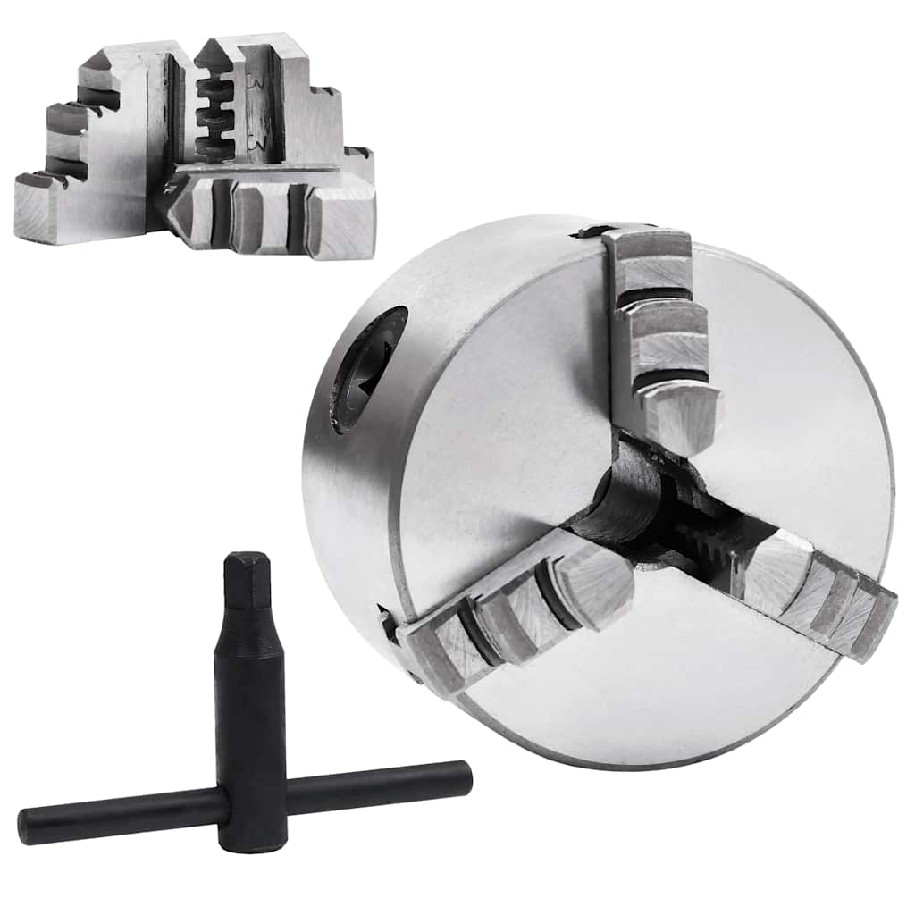 vidaXL 3-Backen-Drehfutter Selbstzentrierend 80 mm Stahl