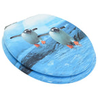 vidaXL Toilettensitz mit Soft-Close-Deckel MDF Pinguin-Design