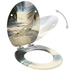 vidaXL Toilettensitz mit Soft-Close-Deckel MDF Strand-Design