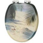 vidaXL Toilettensitz mit Soft-Close-Deckel MDF Strand-Design