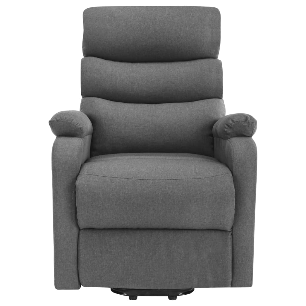 vidaXL Massagesessel mit Aufstehhilfe Hellgrau Stoff