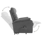 vidaXL Massagesessel mit Aufstehhilfe Hellgrau Stoff