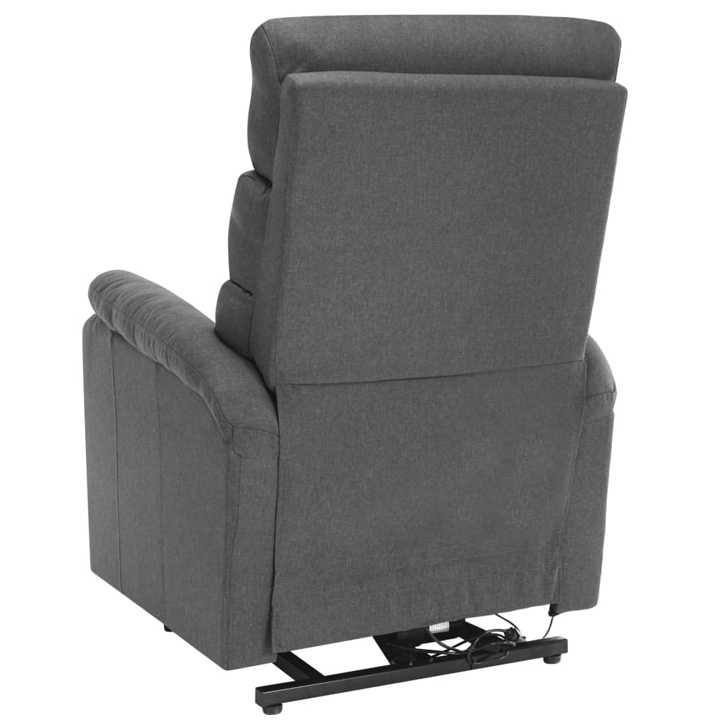 vidaXL Massagesessel mit Aufstehhilfe Hellgrau Stoff