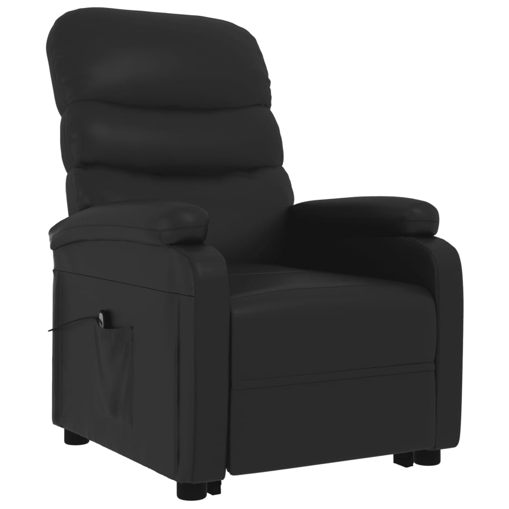 vidaXL Aufstehsessel Schwarz Kunstleder
