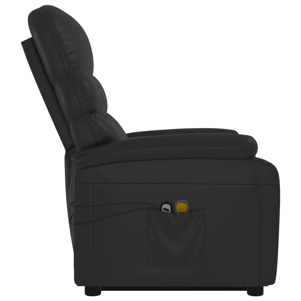 vidaXL Massagesessel mit Aufstehhilfe Schwarz Kunstleder