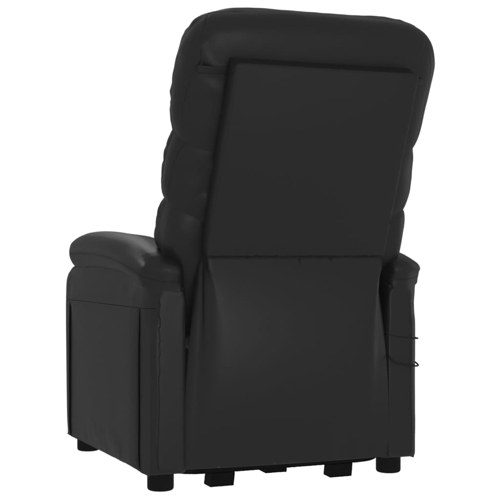 vidaXL Massagesessel mit Aufstehhilfe Schwarz Kunstleder