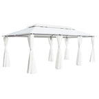 vidaXL Pavillon mit Vorhängen 600x298x270 cm Weiß 180g/m²