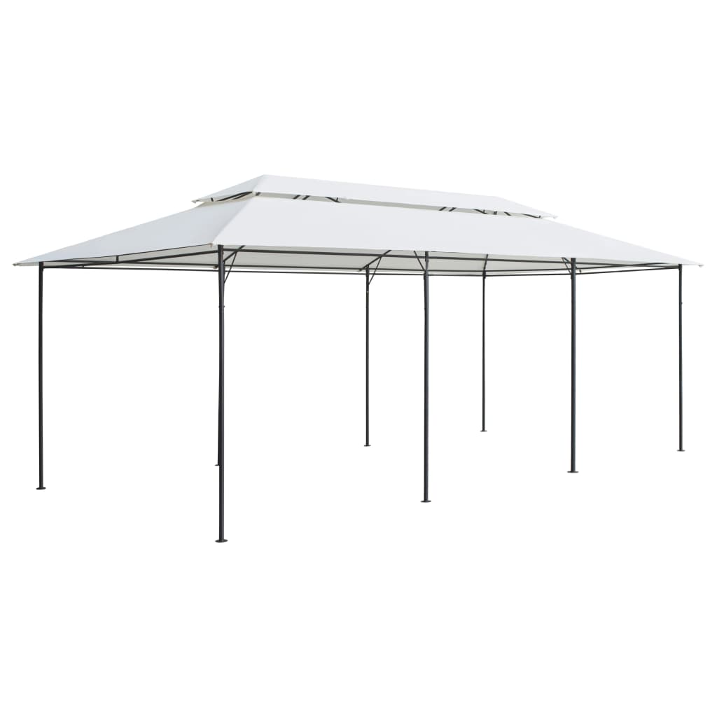 vidaXL Pavillon mit Vorhängen 600x298x270 cm Weiß 180g/m²
