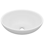 vidaXL Luxuriöses Ovales Waschbecken Matt Weiß 40x33 cm Keramik