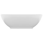 vidaXL Luxuriöses Ovales Waschbecken Matt Weiß 40x33 cm Keramik