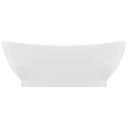 vidaXL Luxus-Waschbecken Überlauf Oval Matt-Weiß 58,5x39 cm Keramik