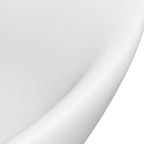 vidaXL Luxus-Waschbecken Überlauf Oval Matt-Weiß 58,5x39 cm Keramik
