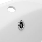 vidaXL Luxus-Waschbecken Überlauf Oval Matt-Weiß 58,5x39 cm Keramik