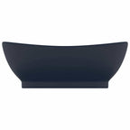 vidaXL Luxus-Waschbecken Überlauf Matt Dunkelblau 58,5x39cm Keramik