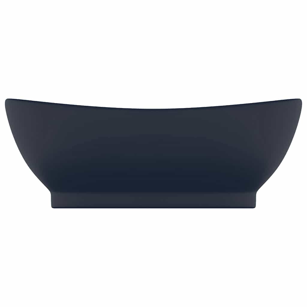 vidaXL Luxus-Waschbecken Überlauf Matt Dunkelblau 58,5x39cm Keramik