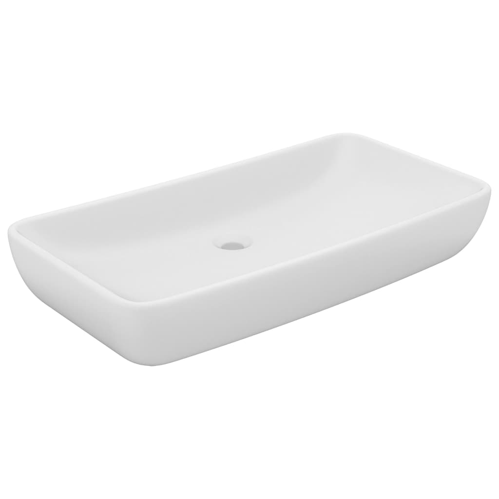 vidaXL Luxus-Waschbecken Rechteckig Matt Weiß 71x38 cm Keramik