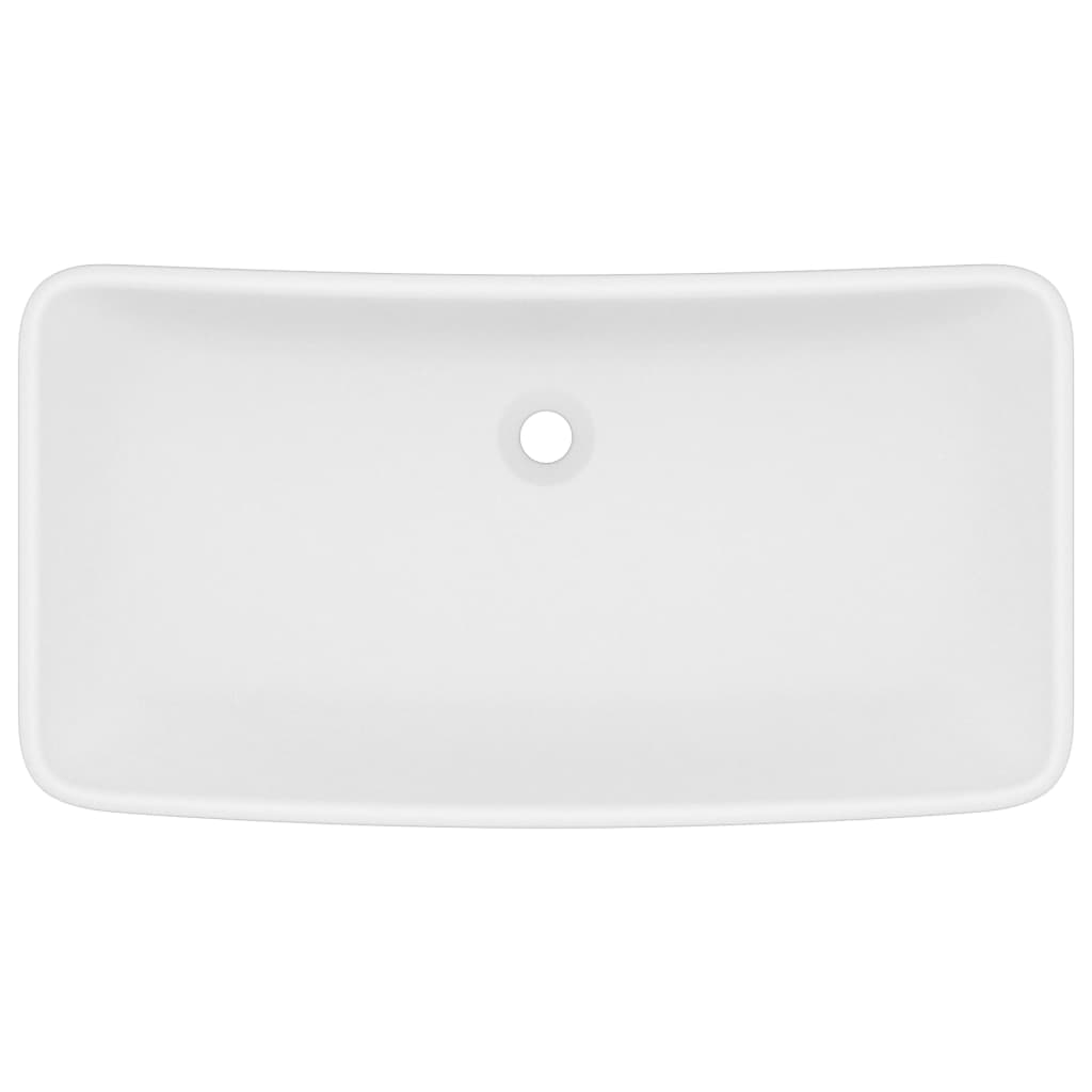 vidaXL Luxus-Waschbecken Rechteckig Matt Weiß 71x38 cm Keramik