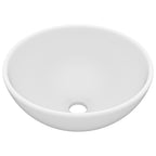 vidaXL Luxus-Waschbecken Rund Matt Weiß 32,5x14 cm Keramik