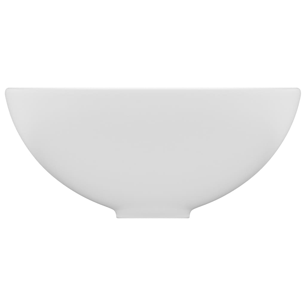 vidaXL Luxus-Waschbecken Rund Matt Weiß 32,5x14 cm Keramik