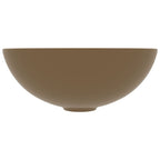 vidaXL Waschbecken Keramik Mattcreme Rund