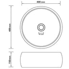 vidaXL Luxuriöses Waschbecken Rund Matt Weiß 40x15 cm Keramik