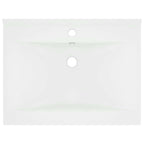 vidaXL Luxus-Waschbecken mit Hahnloch Matt-Weiß 60x46 cm Keramik