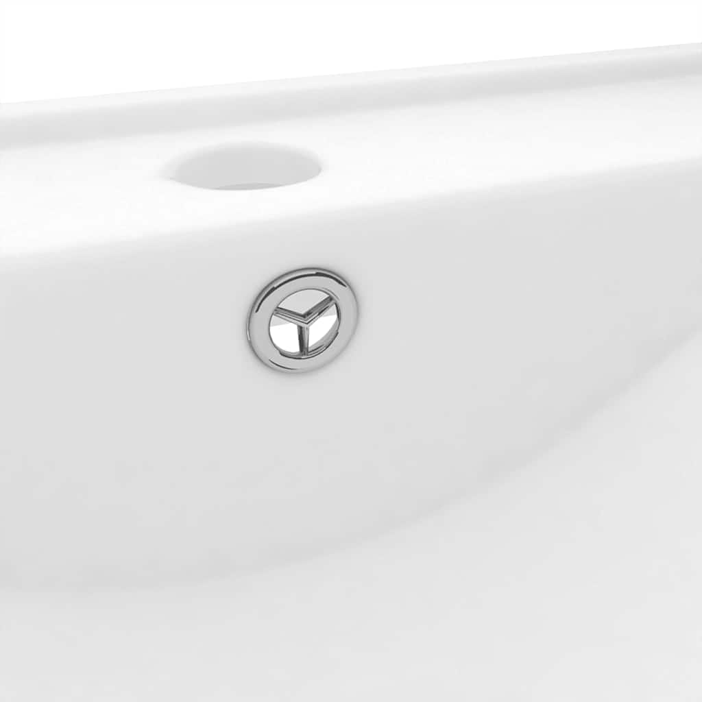 vidaXL Luxus-Waschbecken mit Hahnloch Matt-Weiß 60x46 cm Keramik