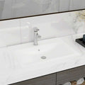 vidaXL Luxus-Waschbecken mit Hahnloch Matt-Weiß 60x46 cm Keramik