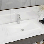 vidaXL Luxus-Waschbecken mit Hahnloch Matt-Weiß 60x46 cm Keramik