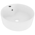 vidaXL Luxus-Waschbecken mit Überlauf Matt-Weiß 36x13 cm Keramik