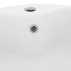 vidaXL Luxus-Waschbecken mit Überlauf Matt-Weiß 36x13 cm Keramik