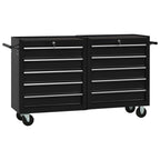 vidaXL Werkstattwagen mit 5 Schubladen Schwarz 69x33x77 cm Stahl