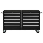 vidaXL Werkstattwagen mit 5 Schubladen Schwarz 69x33x77 cm Stahl