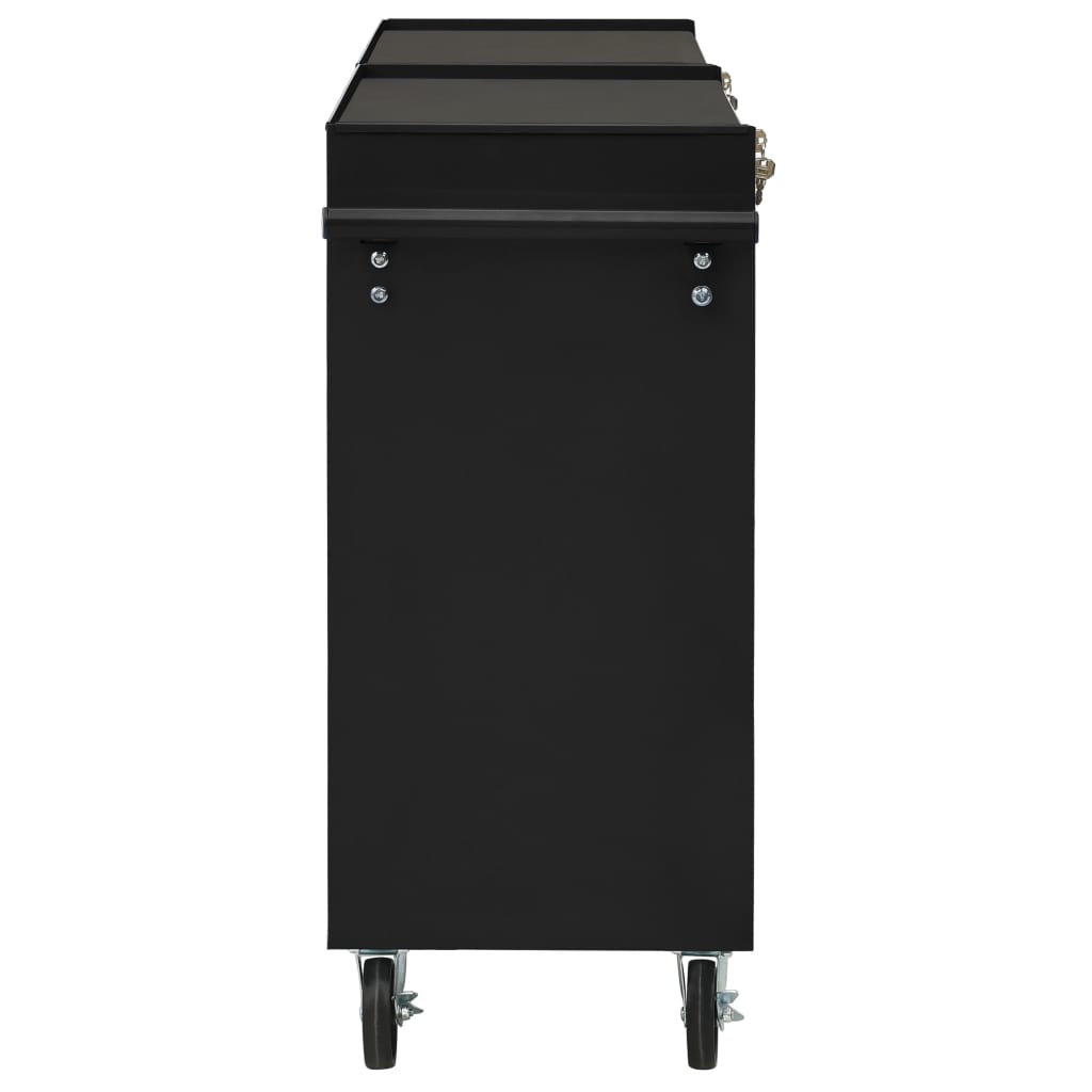 vidaXL Werkstattwagen mit 5 Schubladen Schwarz 69x33x77 cm Stahl