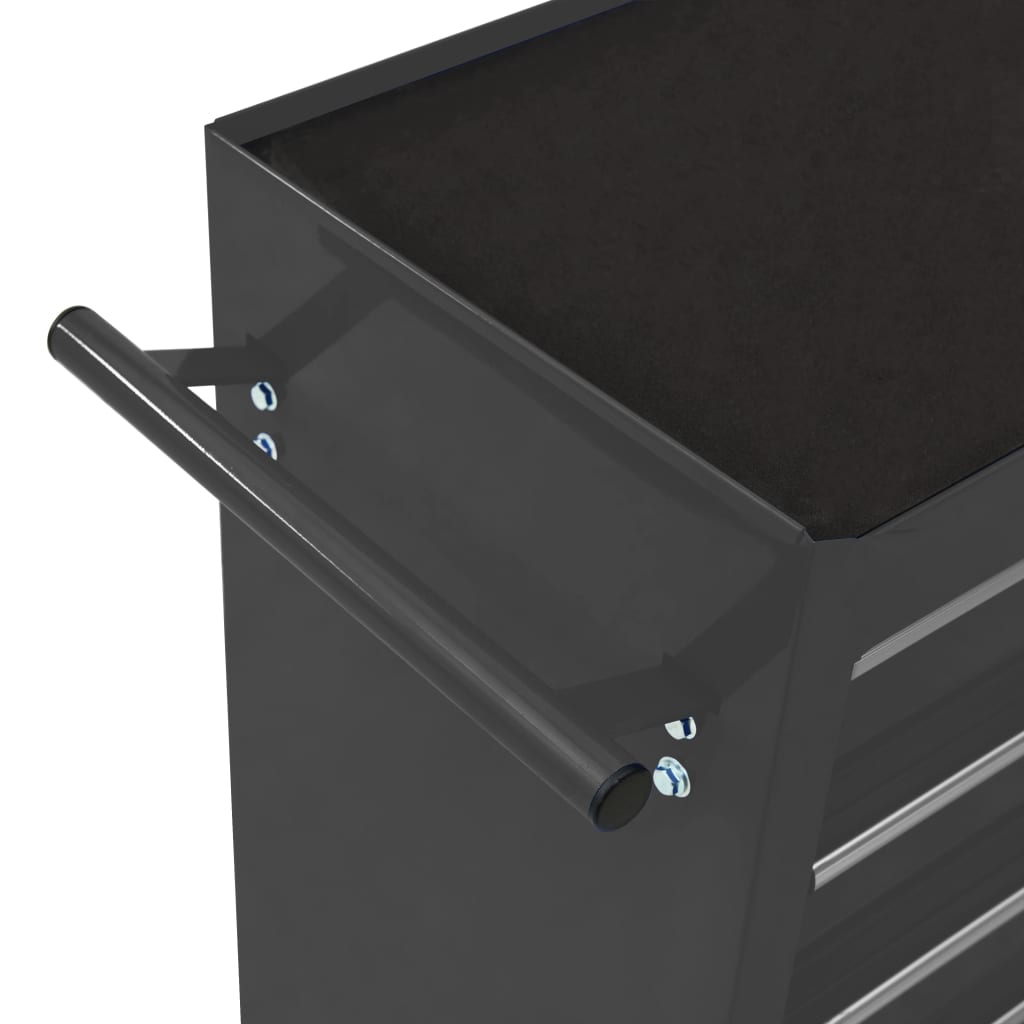 vidaXL Werkstattwagen mit 5 Schubladen Schwarz 69x33x77 cm Stahl